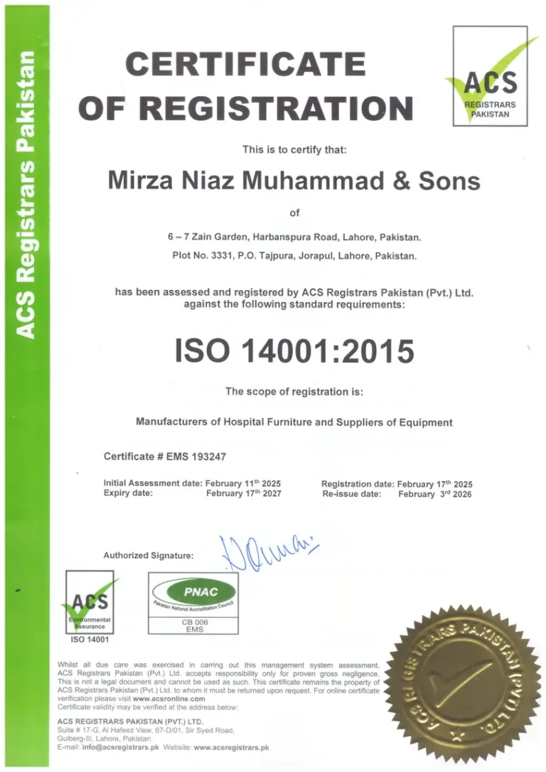 MNM Healthcare ISO 14001:2015 certificate